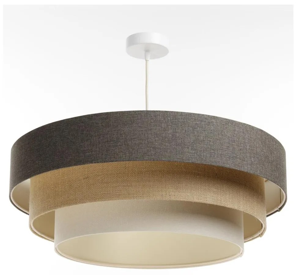 Luster na lanku BOHO TRINITI 1xE27/60W/230V šedá/béžová/krémová