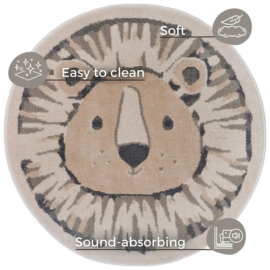 Béžový detský koberec ø 100 cm Lion – Hanse Home
