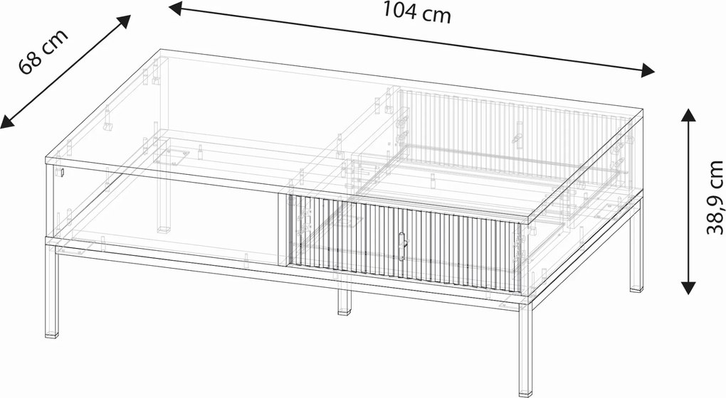Konferenční stolek Maggiore 104 cm zelený/zlatý