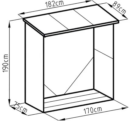 Prístrešok na drevo Rojaplast WA-A 182 x 190 x 89 cm plechový sivý