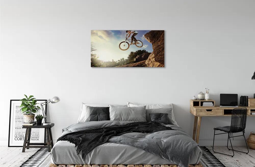 Obraz canvas Horský bicykel oblohy oblačno 125x50 cm