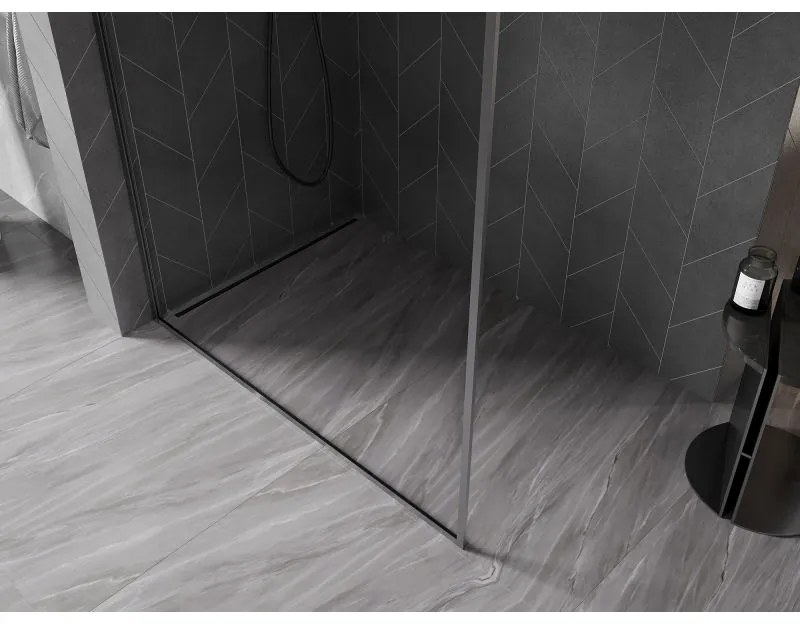 Mexen, Mexen Kioto-XF L sprchová stena s rámom 70x202 cm, priehľadná 10 mm, pištoľovo sivá kartáčovaná - 800-070-174-66-00-XF