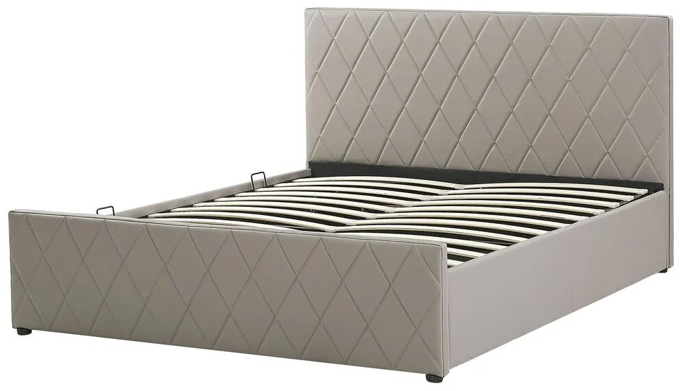 Manželská posteľ 180 cm ROFARIO (sivá) (umelá koža) (s roštom a úl. priestorom). Vlastná spoľahlivá doprava až k Vám domov. 1023485