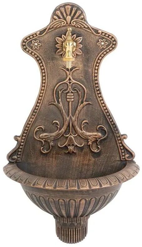 ST Záhradné umývadlo na stenu hnedo - medené 66x37x18,5 cm