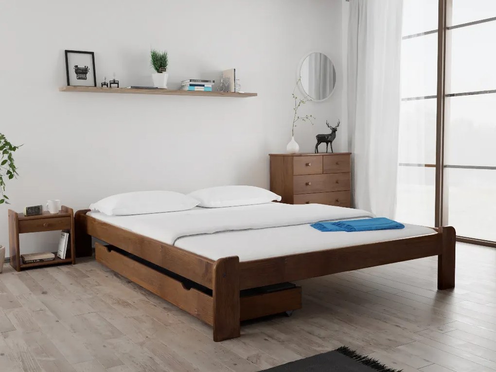 Posteľ Ada 160 x 200 cm, dub Rošt: S lamelovým roštom, Matrac: Matrac Somnia 18 cm
