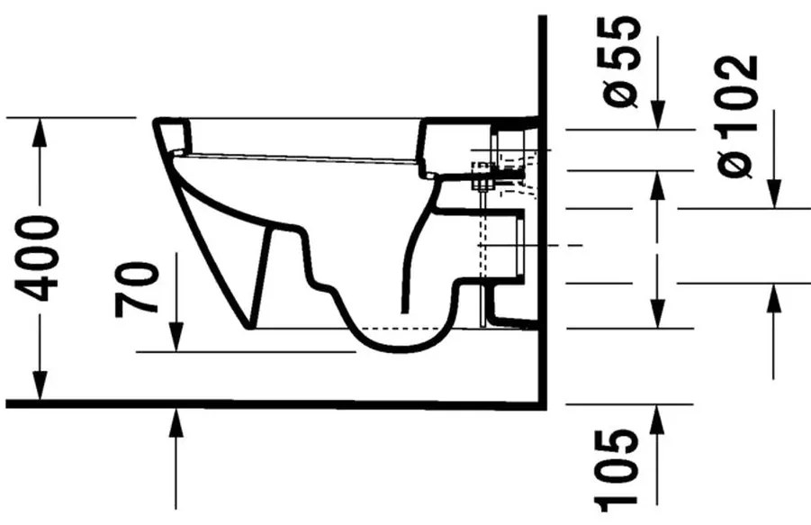 Duravit Starck 2 - Závesné WC, 4.5 l, 37 x 54 cm, biele 2534090000