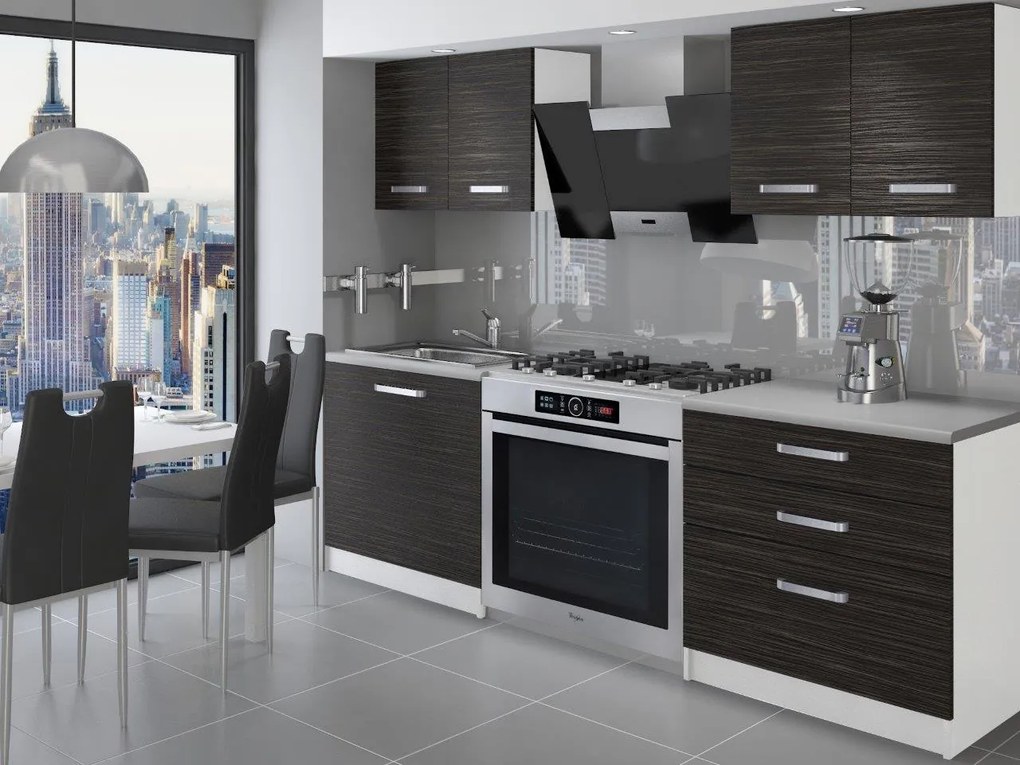 Kuchynská linka Belini 120 cm eben kráľovský s pracovnou doskou Tiesto2  TOR TIESTO2/2/WT/HK/0/B1