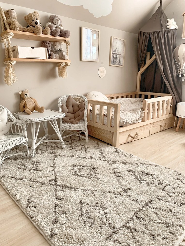 Koberec BERBER FEZ GO535, krémovo -hnedý, strapce, Shaggy