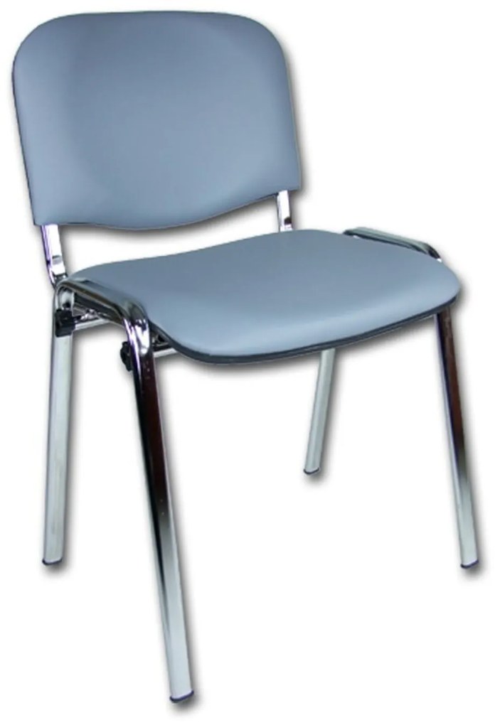 Konferenčná stolička ISO eko-koža CHROM Čierna D1 EKO