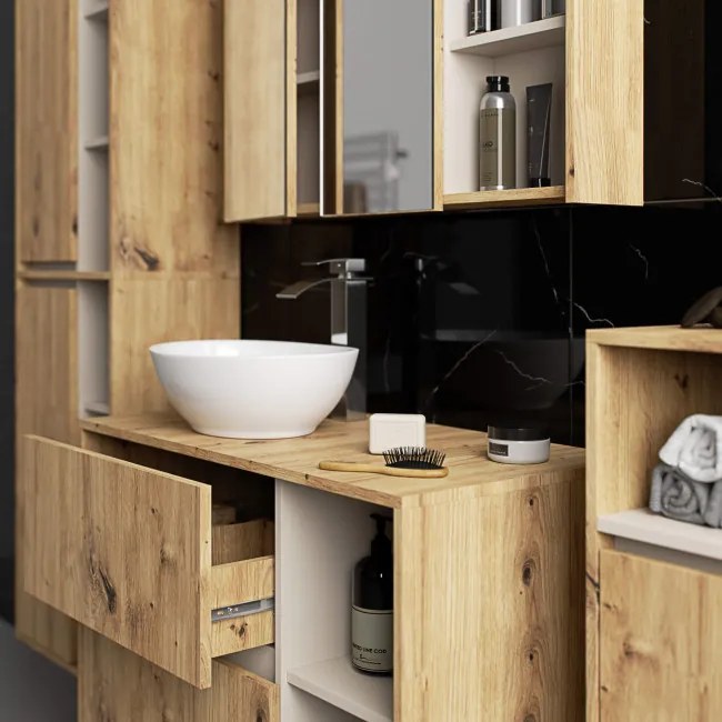 Kúpeľňová skrinka VAMI Š35 1D 1W dub / kašmír