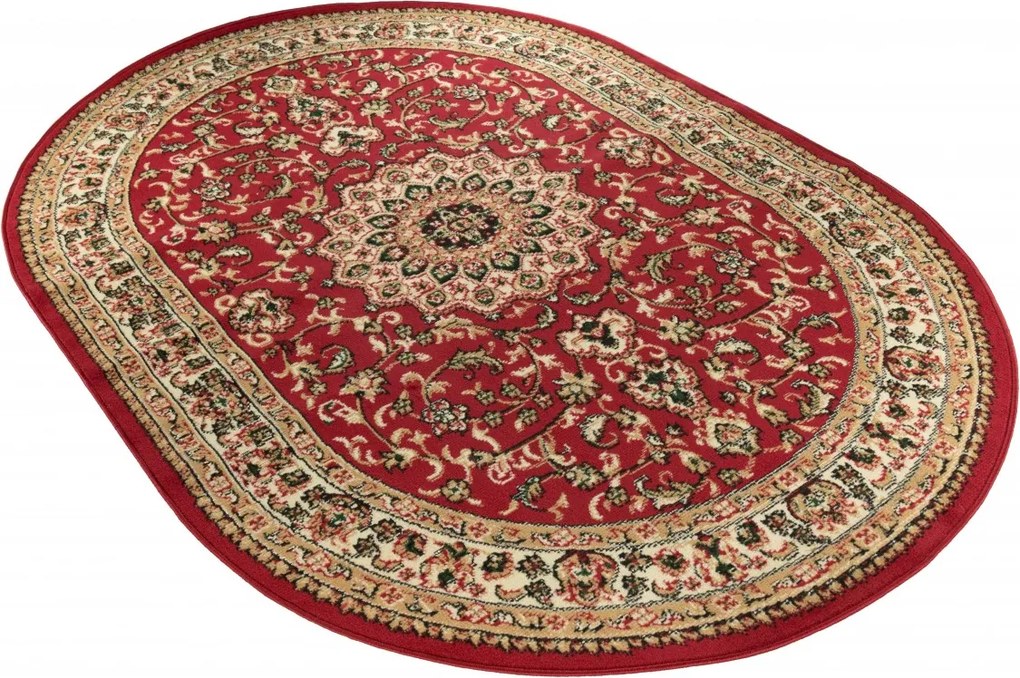 Červený oválny koberec Atlas PP – odolný polypropylén Rozmer: 160x220 cm
