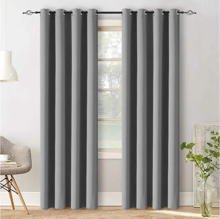 Svetlosivý záves OXFORD 140x270 cm Zavesenie: Riasiaca páska