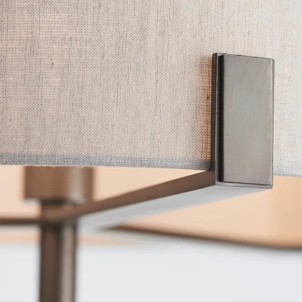 Endon 72634 - Stojacia lampa HAYFIELD 1xE27/40W/230V hnedá/šedá