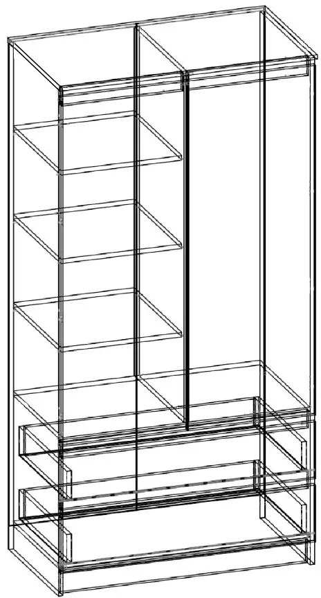 Šatníková skriňa Star 90 cm dub sonoma/biela