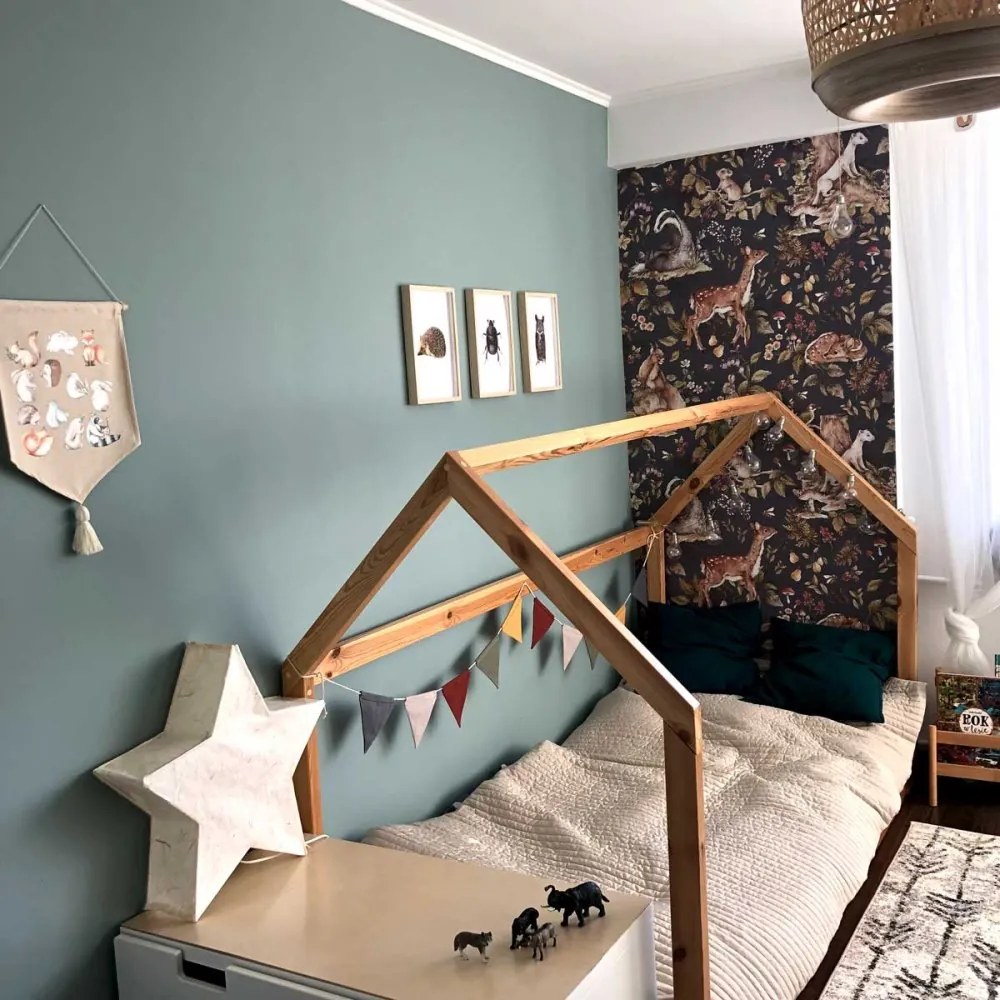 Tapeta roztomilé lesné zvieratá tmavá 280x100cm