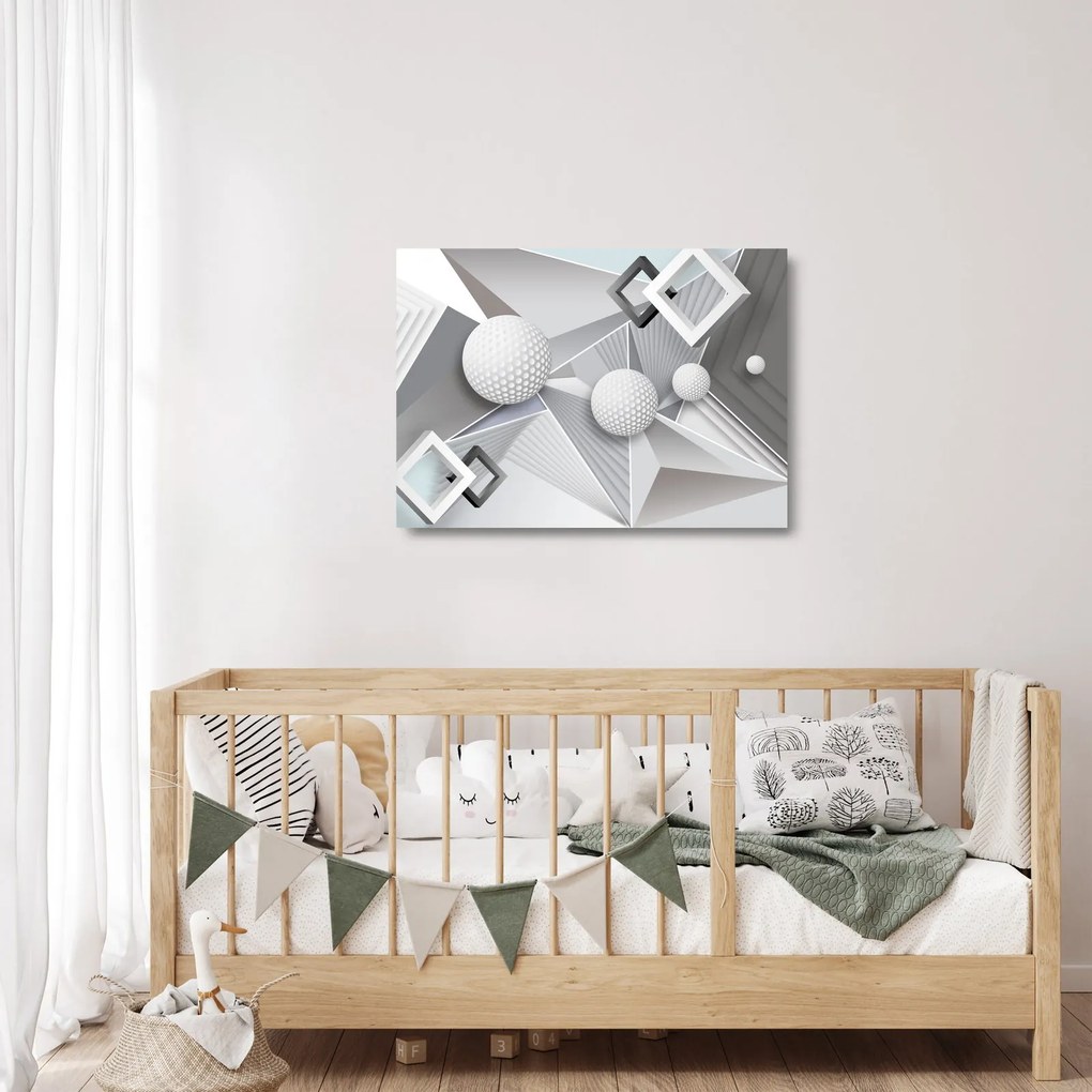 Geometrický abstraktný sklenený obraz (70x50 cm)