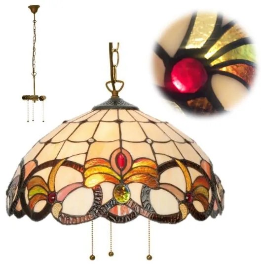 Luster do obývačky Tiffany Premium CASIOPEA Ø40 3*E27