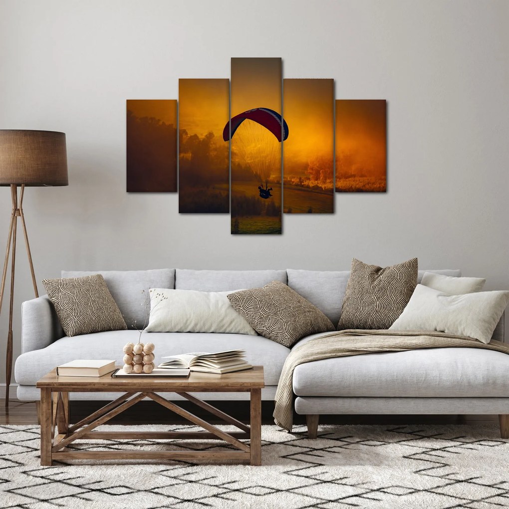 Obraz parašutistu v západe slnka (150x105 cm)
