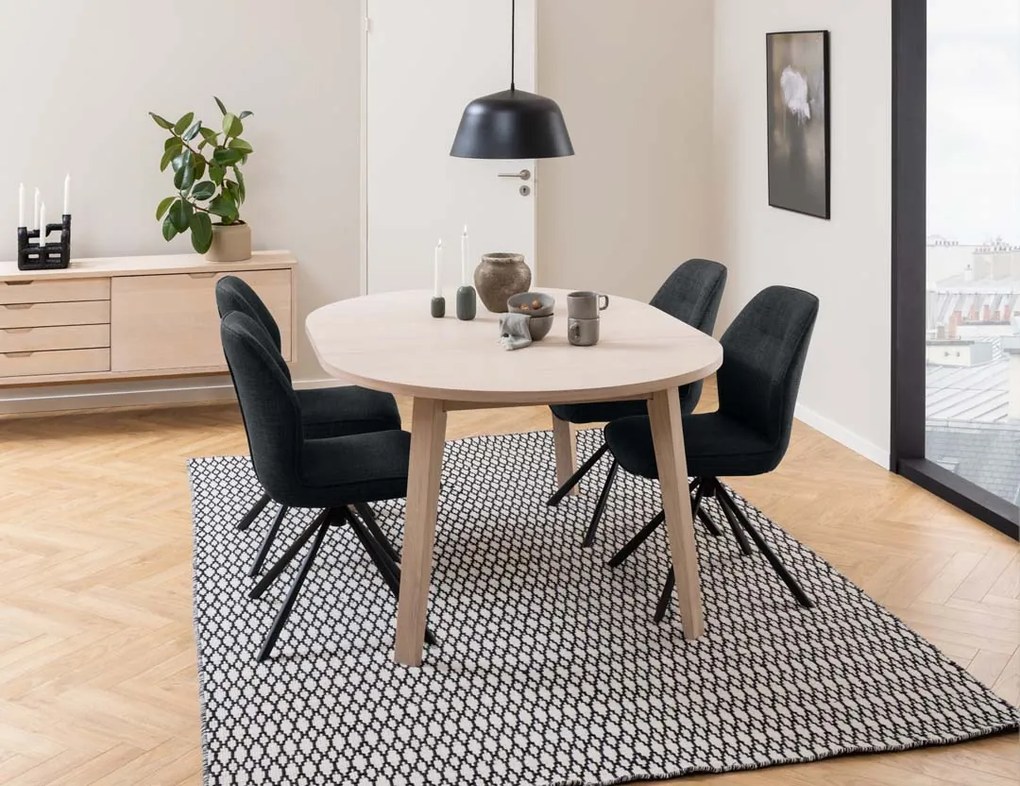 Rozkladací jedálenský stôl A-line 120/220 cm bielený dub