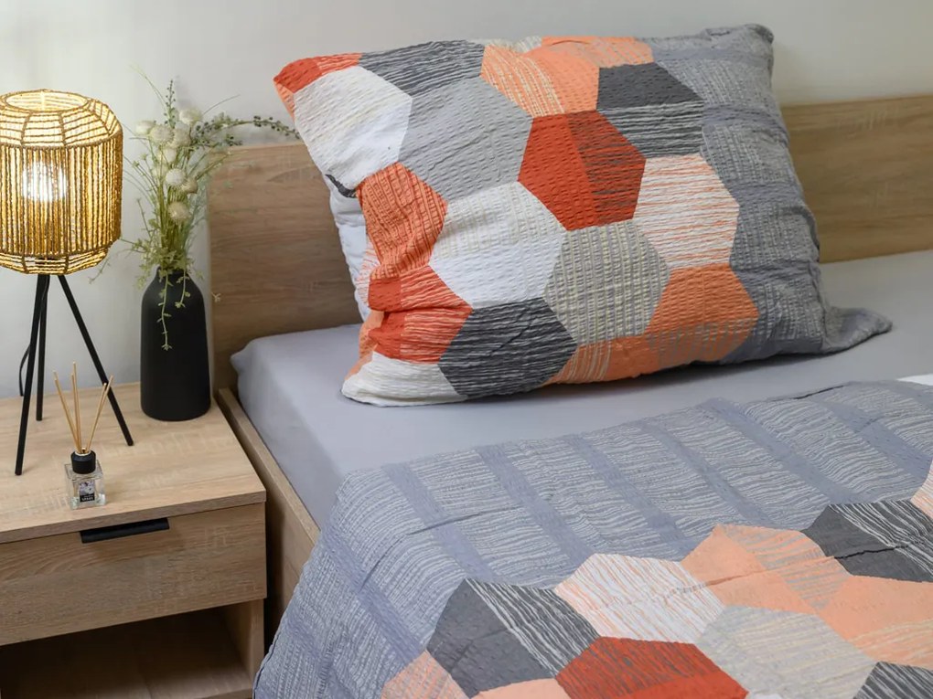 Krepové obliečky z Renforcé bavlny HONEY COMB sivé Rozmer obliečky: 70 x 90 cm | 140 x 200 cm