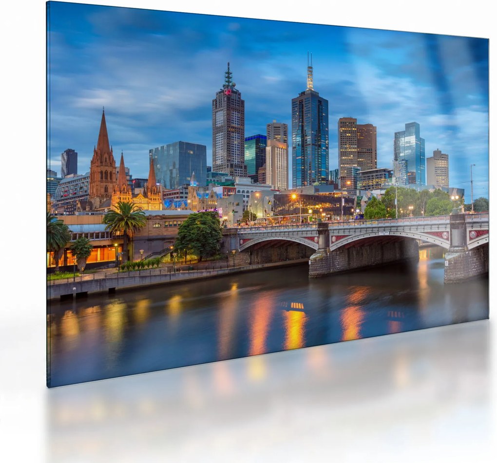 Sklenený obraz mesta Melbourne (70x50 cm)