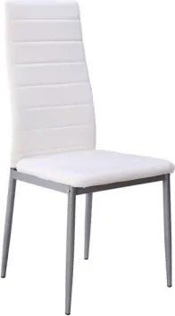 Jedálenská stolička Zita, biela ekokoža%