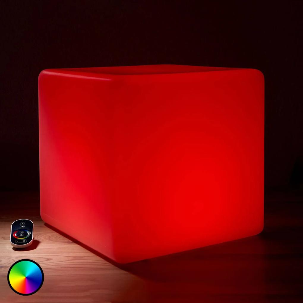 Svietiaca vonkajšia LED dekorácia Kocka RGB 45 cm