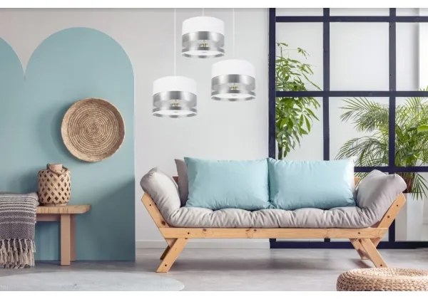 Luster na lanku MILO 3xE27/60W/230V strieborná