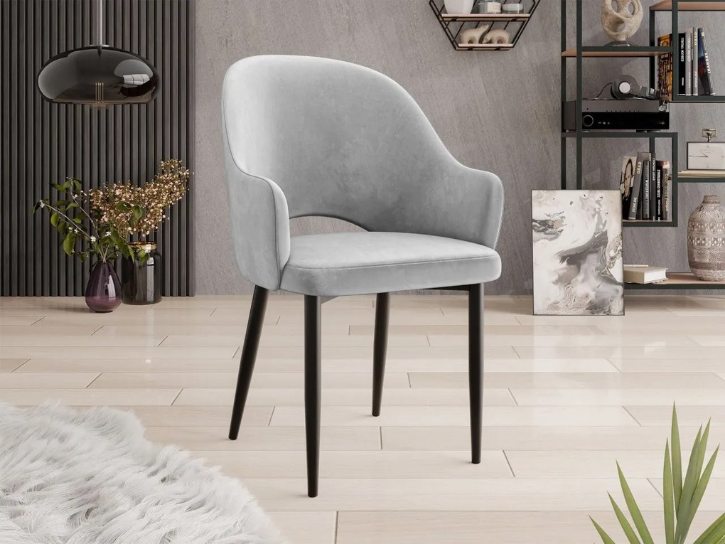 Čalúnená jedálenská stolička Dazja, Dostupné poťahy: Magic Velvet 2217, Farby: čierna