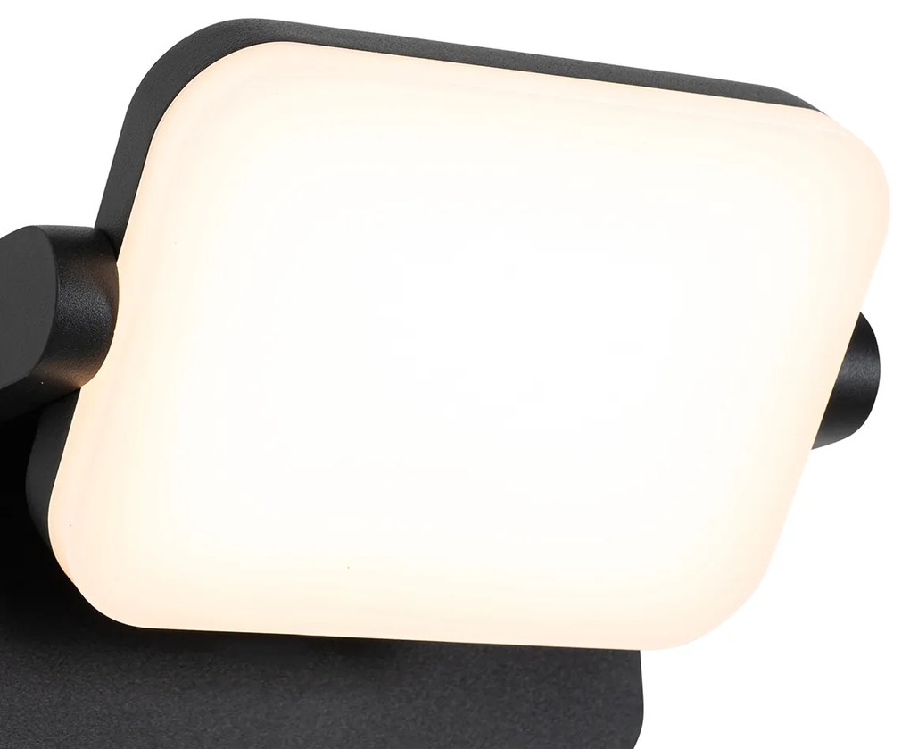 Vonkajšia nástenná lampa čierna vrátane LED nastaviteľná - Kamile
