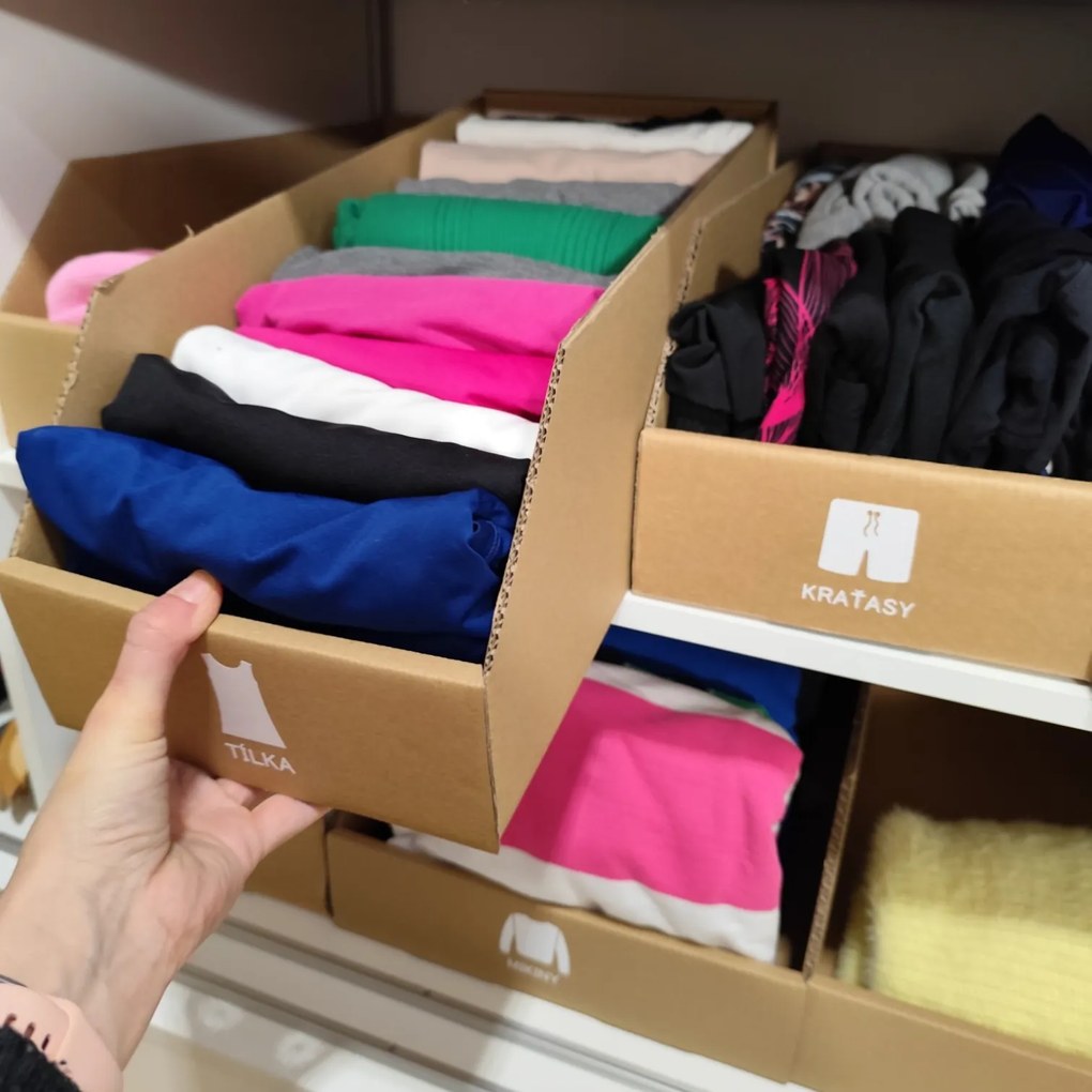 KARTON PAK Úložné boxy na oblečenie, organizéry do skrine EKO KARTON 20x47 cm