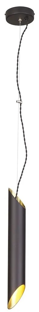 Závesné svietidlo Libra, 1x zlaté/čierne kovové tienidlo, b
