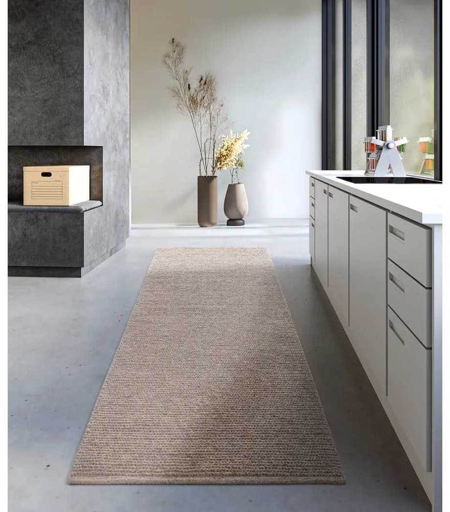 Svetlohnedý ručne tkaný vlnený behúň 80x200 cm Francois – Villeroy&amp;Boch