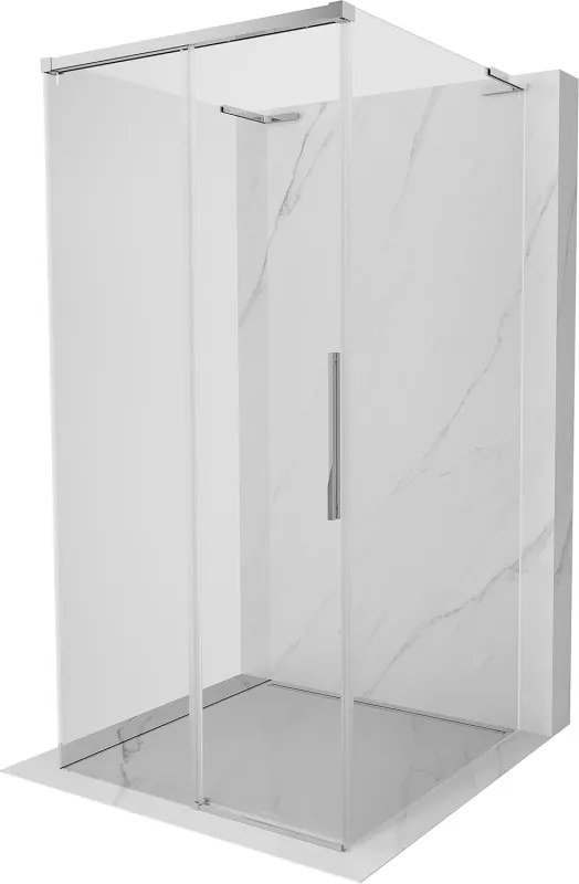 Mexen Rox-3SL, 3-stenný nadstavec na sprchový kút 100 x 100 cm, číre sklo, chrómový profil, 8C2L-100-100-01-00-3S