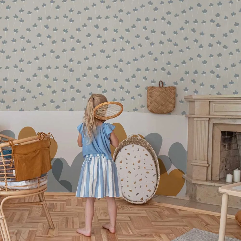 Tapeta sedmokrásky béžovo modrá 280x50 cm