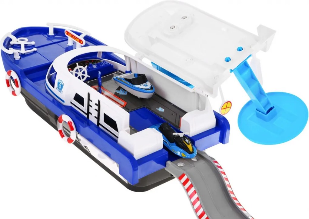 Ramiz Interaktívny policajný čln 2v1 pre deti 3+ Čierny pasažier + 3 vozidlá + svetlá zvuky