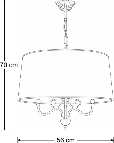 BRILAGI - Luster na reťazi SONIA 3xE27/15W/230V pr. 56 cm krémová/patina