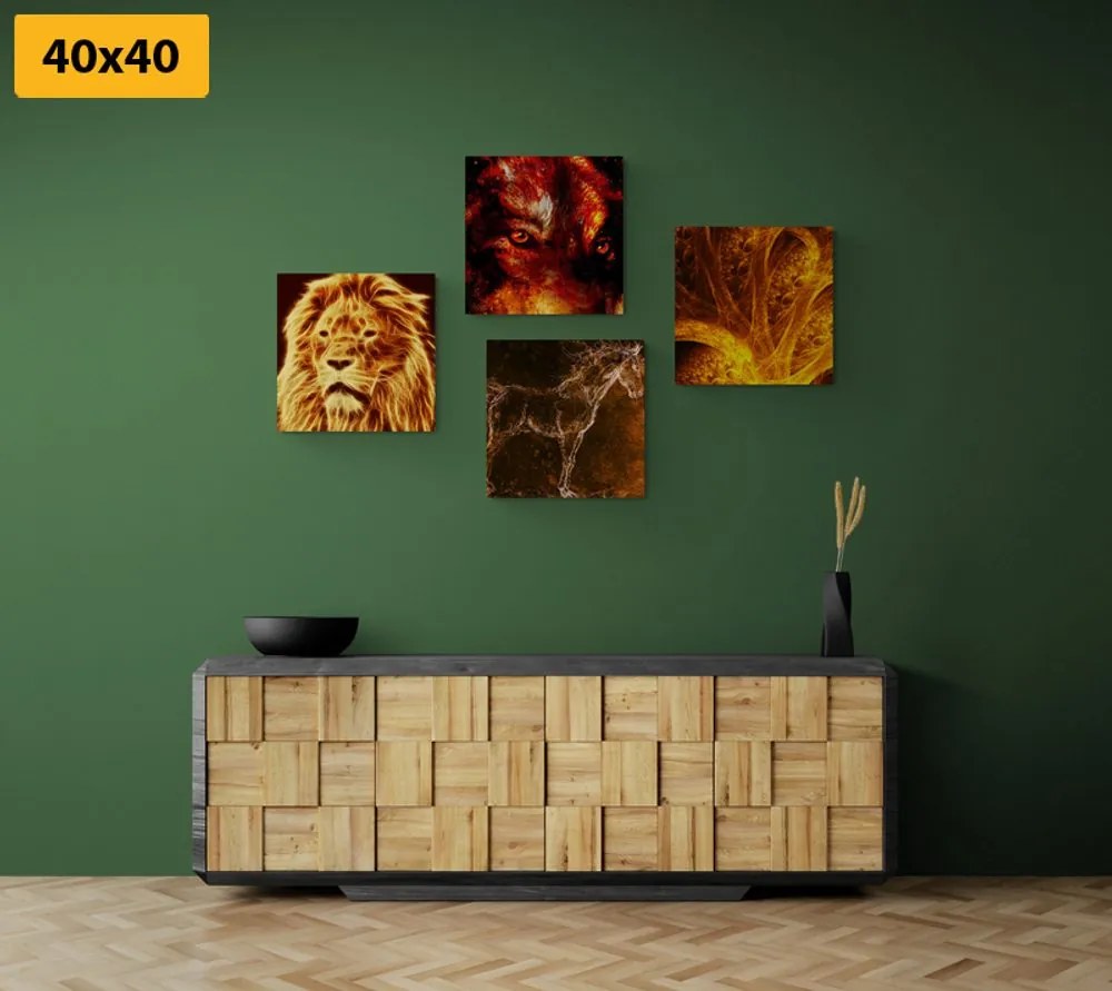 Set obrazov abstraktné zvieratá