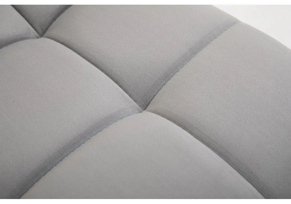 LuxuryForm DESIGN Barová stolička TOLEDO VELUR na zlatej hranatej podstave - svetlo šedá