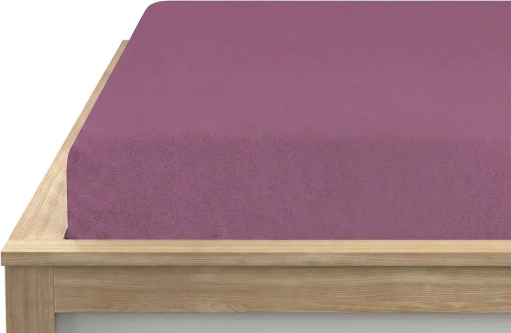 Fleecová napínacia plachta MOLTON purpurová 90 x 200 cm