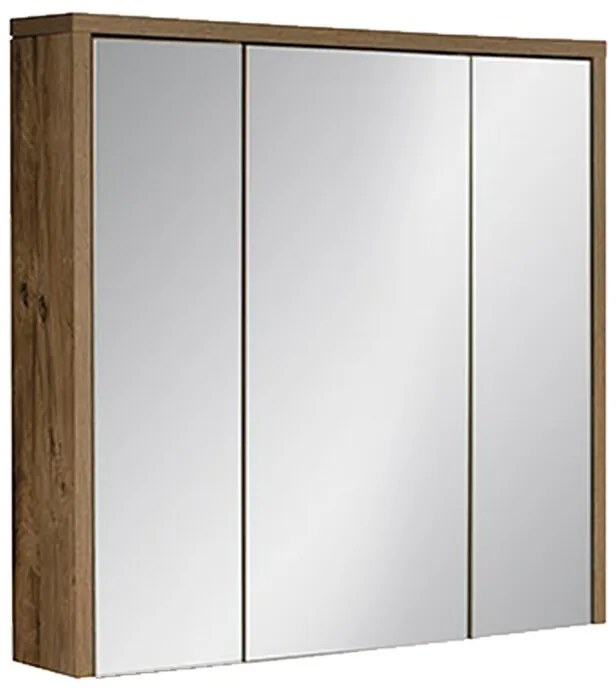 Závesná kúpeľňová skrinka so zrkadlom Hampton Concrete 84-80 dub huton