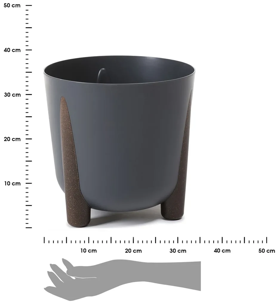 PLASTOVÝ KVETINÁČ MOSS ECO 32X34 CM ANTRACITOVÁ