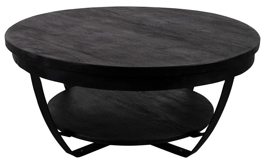 Konferenčný stolík z mangového dreva Bakersfield Black 65 cm Mahom