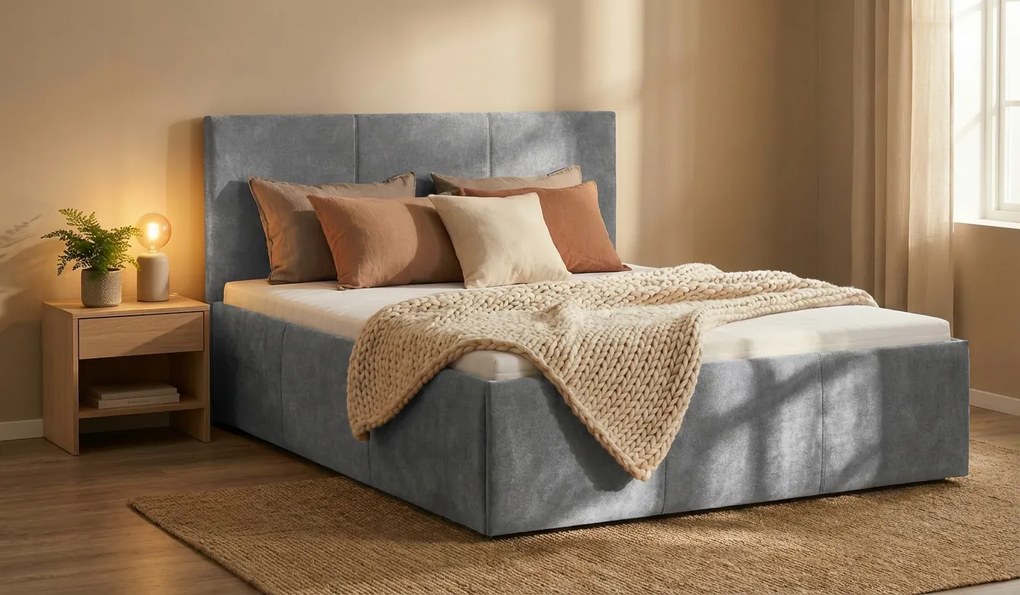 Postel TOWN 160x200 cm Sivá S matracom