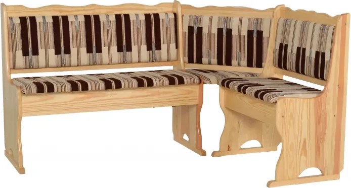 Rohový jedálenský komplet N2, prírodná / hnedooranžová