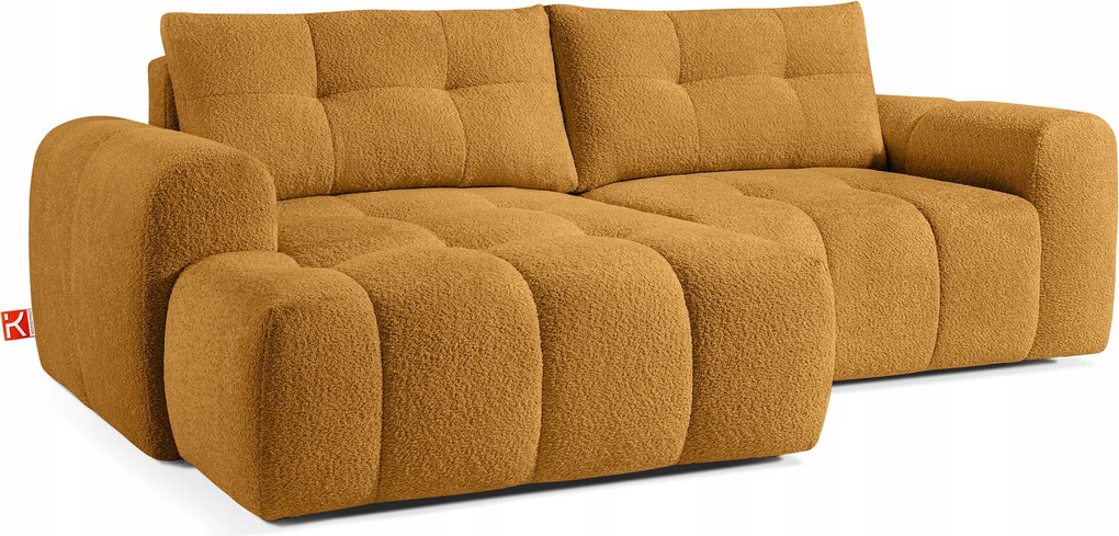 Rohová Lavia Ľavá Japandi Funkcia Spania, Úložný Priestor Na Posteľnú Bielizeň, 256 CM