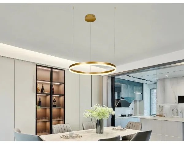 LED Stmievateľný luster na lanku LED/42W/230V 3000-6500K + diaľkové ovládanie