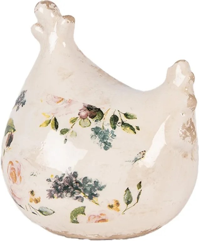 Decorative Figurine Chicken 12x11x13 Cm Beige Ceramic - 12*11*13 cm