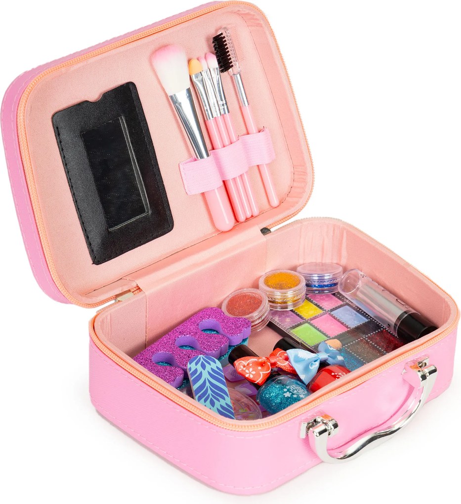 MULTISTORE Detský kozmetický kufrík s UV lampou — make-up, laky na nechty a doplnky 3+