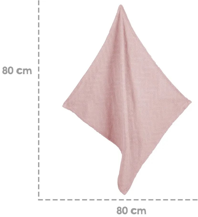 Ružová pletená detská deka z bio bavlny 80x80 cm Lil Planet – Roba